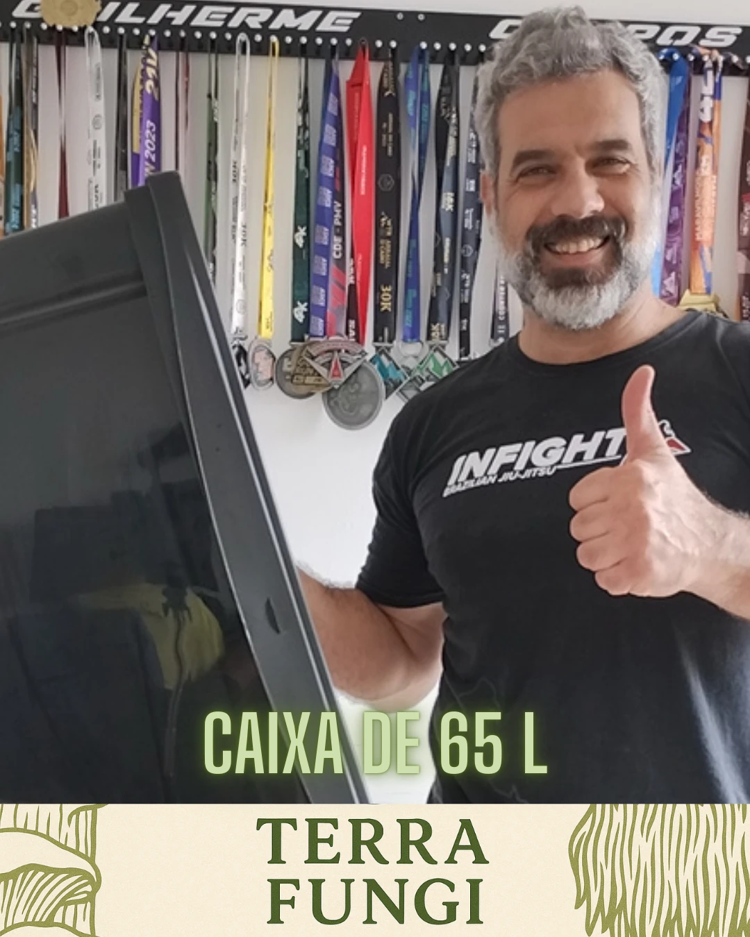 Caixa Plástica de 65 Litros: Base do Sistema de Umidificação da Sala de Frutificação